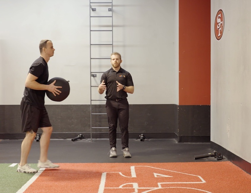 Medicine Ball Lunge to Chest Throw
